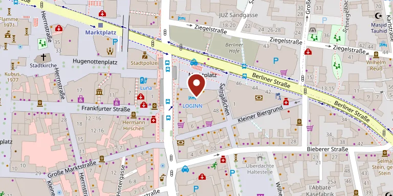 Karte: Lage des Restaurants, Berliner Str. 50, 63065 Offenbach am Main