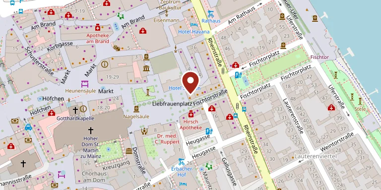Karte: Lage des Restaurants, Fischtorstraße 1, 55116 Mainz